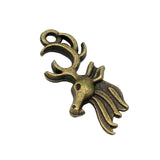60pcs Antique Bronze Buck Charms Pendants 26x11mm