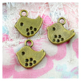 60pcs Bird Charms Pendants for Jewelry Making DIY 15x15mm