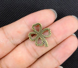 60pcs Antique Bronze Four Leaf Clover Charms Pendant