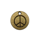 60pcs Antique Bronze Peace Sign Charm Pendant 15mm