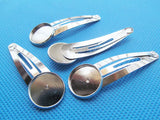 60pcs Antique Bronze/Silver Blank Hair Clip Charm