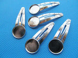 60pcs Antique Bronze/Silver Blank Hair Clip Charm
