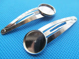 60pcs Antique Bronze/Silver Blank Hair Clip Charm