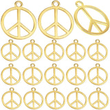 60pcs Vintage Alloy Peace Sign Charms for DIY Necklace Bracelet Crafting
