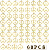 60pcs Vintage Alloy Peace Sign Charms for DIY Necklace Bracelet Crafting
