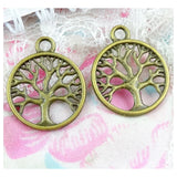 60pcs Antique Silver Life Tree Charms Pendant DIY Bracelet Making