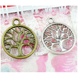 60pcs Antique Silver Life Tree Charms Pendant DIY Bracelet Making