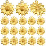 60pcs Antique Sunflower Pendants Charms Alloy Vintage Flower Dangle Charms