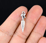 60pcs Tibetan Silver Carrot Charms Pendants 25x6x4mm