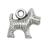 60pcs Tibetan Silver Dog Charms Pendant 13x13mm