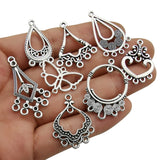 60pcs Tibetan Silver Chandelier Earring Charms for Jewelry Making