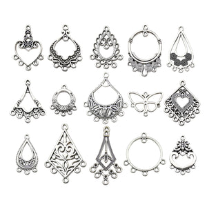 60pcs Tibetan Silver Chandelier Earring Charms for Jewelry Making