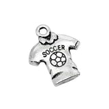 60pcs Antique Tibetan Silver Soccer Shirt Charms Pendant 18x15mm