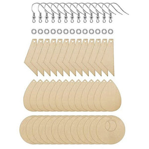 60pcs DIY Wooden Earrings Wedding Party Manual Assemble Findings