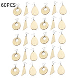 60pcs DIY Wooden Earrings Wedding Party Manual Assemble Findings