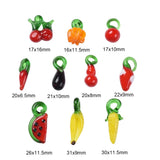 60pcs Lampwork Fruit Vegetable Pendants Mix Shape for DIY Jewelry Making
