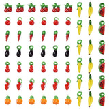 60pcs Lampwork Fruit Vegetable Pendants Mix Shape for DIY Jewelry Making