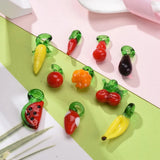 60pcs Lampwork Fruit Vegetable Pendants Mix Shape for DIY Jewelry Making