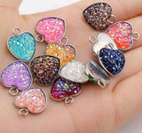 60pcs 13mm Druzy Pendant Supplies Bezel Charm Faux Druzy Stone