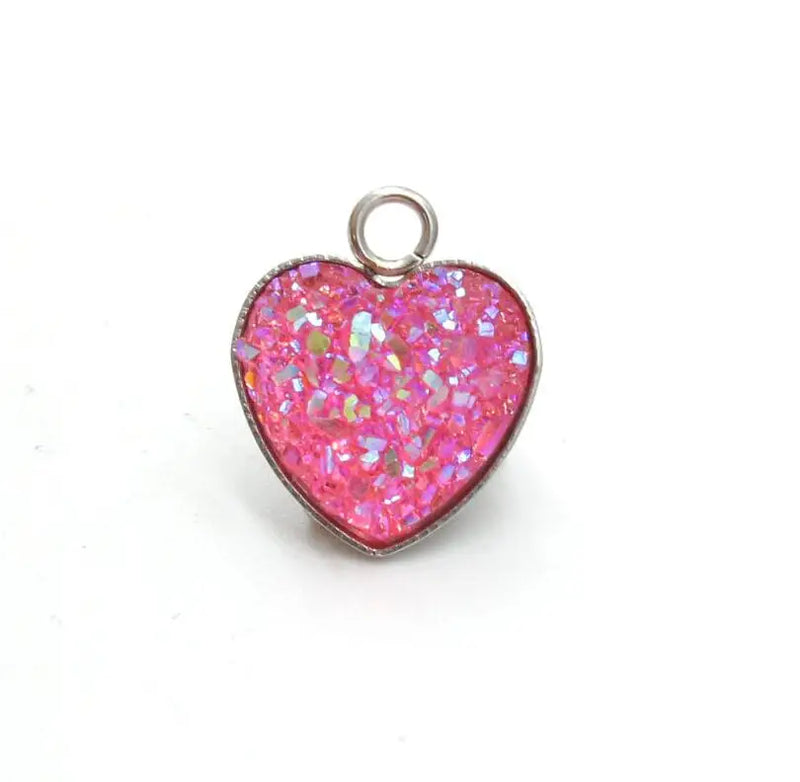 60pcs 13mm Druzy Pendant Supplies Bezel Charm Faux Druzy Stone
