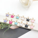 60pcs Crown Enamel Charms Mix Pendants for DIY Jewelry Making