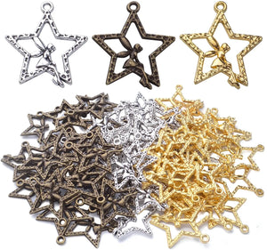 60pcs Fairy Angle Charm Pendants for DIY Earrings Bracelets, 3 Colors