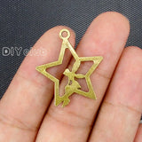 60pcs Antique Bronze Fairy Charms Dainty Star Pendant 29x25mm