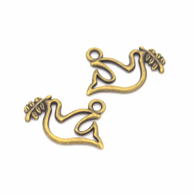 60pcs Vintage Bird Alloy Charms DIY Jewelry Making Accessories