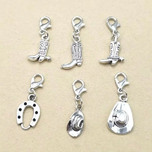 60pcs Cowboy Boot & Cowboy Hat Charms Pendants