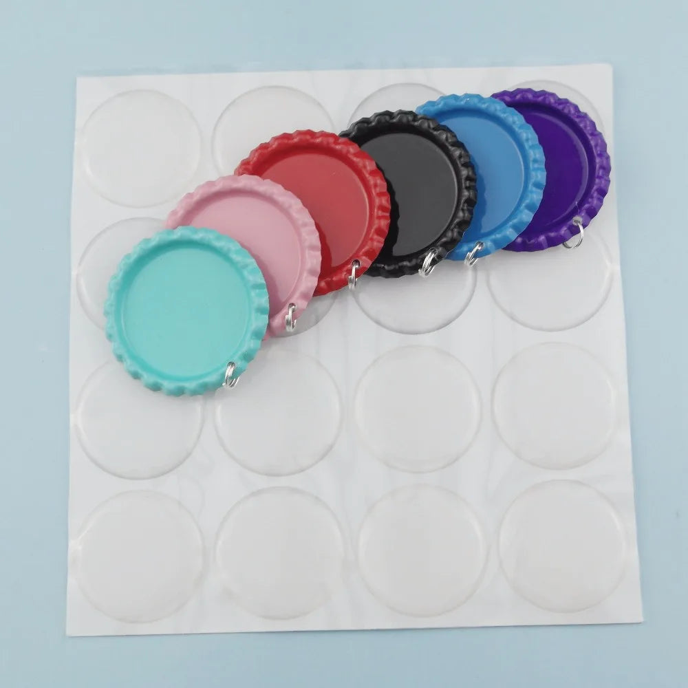 60pcs Mixed 12 Colors Beer Caps with Clear Epoxy