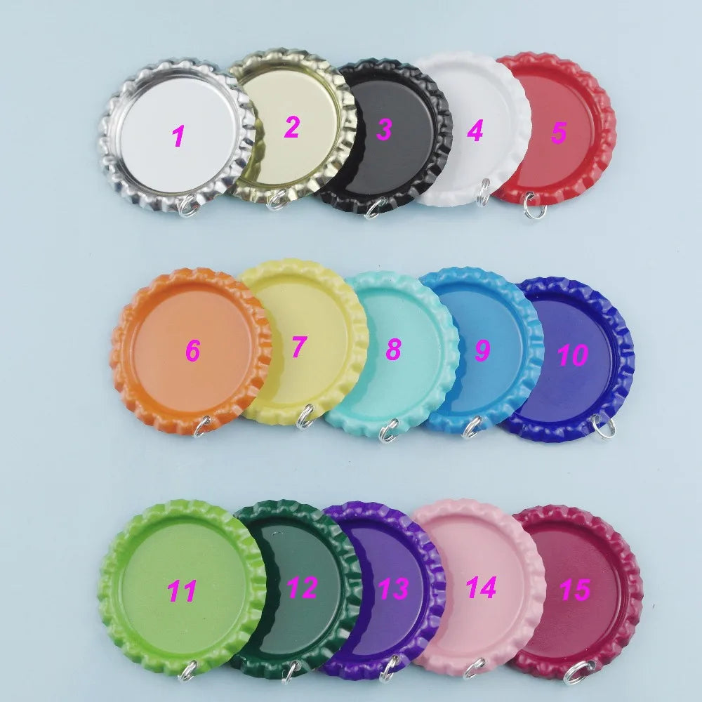 60pcs Mixed 12 Colors Beer Caps with Clear Epoxy