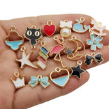 60pcs Enamel Plated Charms Pendants for DIY Jewelry Making