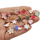 60pcs Enamel Plated Charms Pendants for DIY Jewelry Making