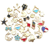 60pcs Enamel Plated Charms Pendants for DIY Jewelry Making