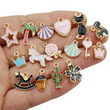 60pcs Enamel Plated Charms Pendants for DIY Jewelry Making