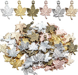60pcs Leaf Charms Antique Alloy Pendants for DIY Crafting