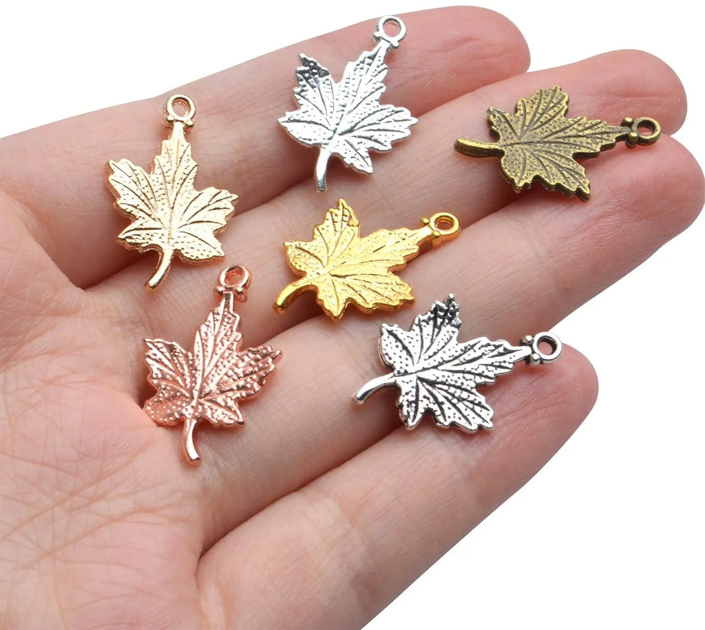 60pcs Leaf Charms Antique Alloy Pendants for DIY Crafting