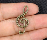 60pcs Musical Note Charms Bronze Treble Clef Pendant