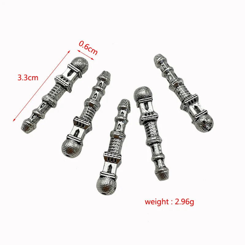 60pcs Muslim Islamic Tower Prayer Beads Rosary Pendant Jewelry DIY