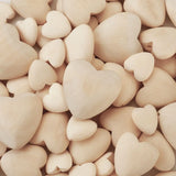 60pcs Natural Wood Beads Love Heart Wooden Spacer Charm Beads for Jewelry Making
