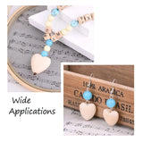 60pcs Natural Wood Beads Love Heart Wooden Spacer Charm Beads for Jewelry Making