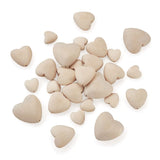 60pcs Natural Wood Beads Love Heart Wooden Spacer Charm Beads for Jewelry Making