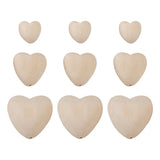 60pcs Natural Wood Beads Love Heart Wooden Spacer Charm Beads for Jewelry Making