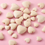 60pcs Natural Wood Beads Love Heart Wooden Spacer Charm Beads for Jewelry Making
