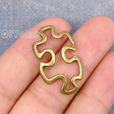 60pcs Antique Bronze Puzzle Piece Charms 30x18mm