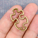 60pcs Antique Bronze Puzzle Piece Charms 30x18mm
