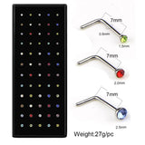 60pcs Labret Stainless Steel Nose Piercing Ring Body Jewelry