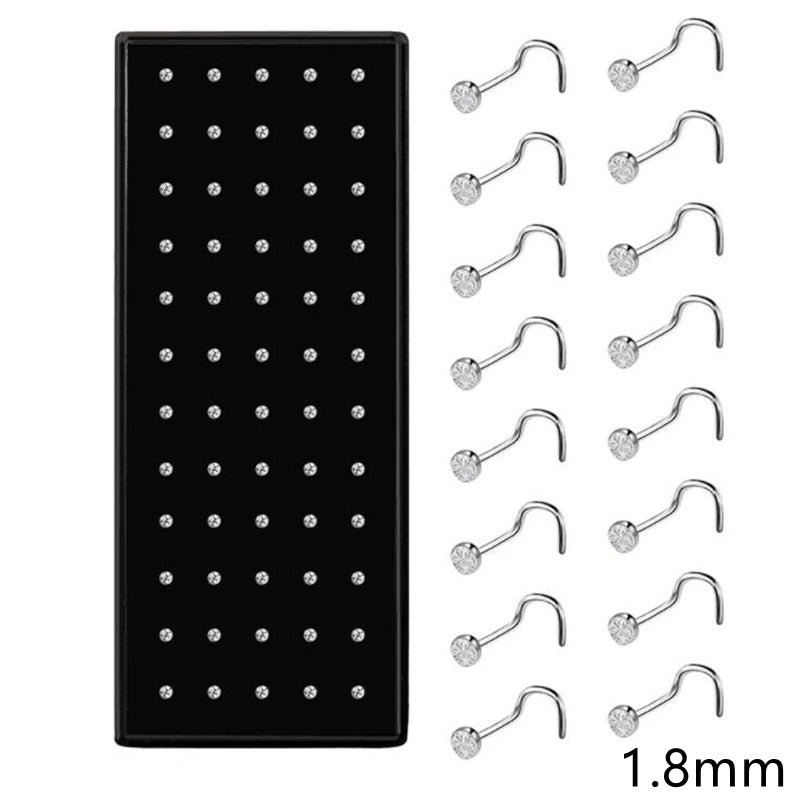 60pcs Labret Stainless Steel Nose Piercing Ring Body Jewelry