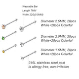 60pcs Labret Stainless Steel Nose Piercing Ring Body Jewelry