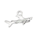 60pcs 3D Shark Charms Antique Tibetan Silver Shark Charm Pendants
